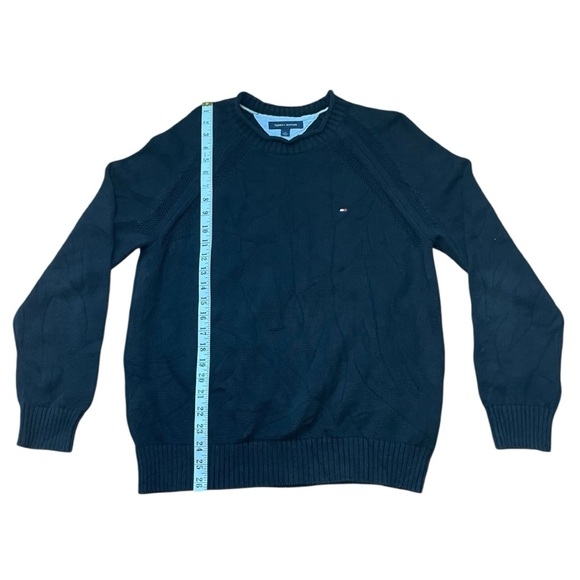 Black Tommy Hilfiger Cable Knitted Crew Neck Sweater (M) - Picture 4 of 6